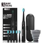 Электрическая зубная щетка SEAGO SG958 с зарядкой от USB, водонепроницаемая звуковая зубная щетка для взрослых, 5 режимов, чехол для путешествий с 3 насадками