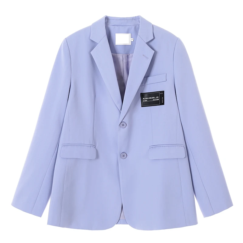 

Sister Fara New Spring 2021 Notched Blazers Jacket Women Single Breasted Loose Fashion Jacket Office Lady Solid Blazers Autumn