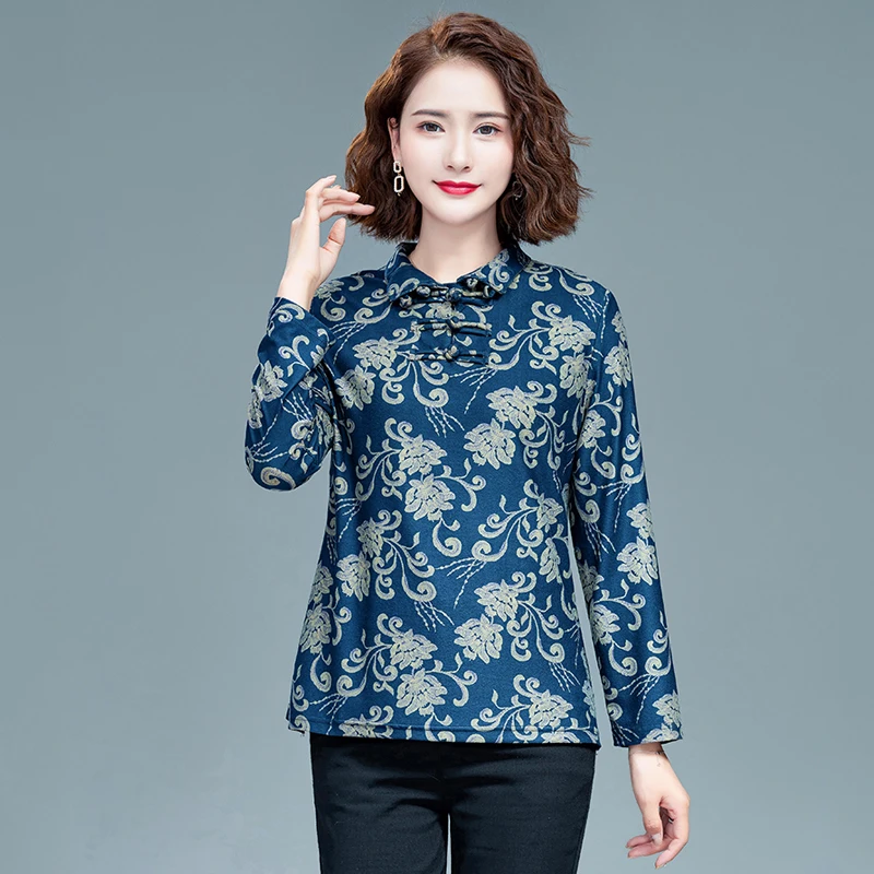 Женские осенне-Весенние футболки 2021 свободные женские топы в китайском стиле с