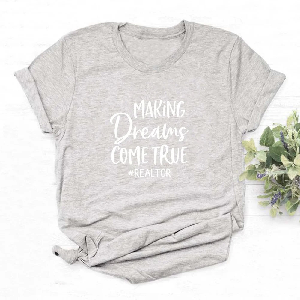 Женская футболка с принтом MAKING DREAM короткий рукав свободная топ Повседневная
