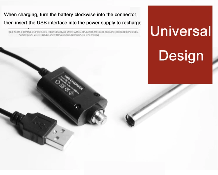 Эго USB Зарядное устройство электронные сигареты eGo резьбы usb адаптер зарядный кабель для передачи данных для электронные сигареты eGo EVOD Батарея Vape Наборы