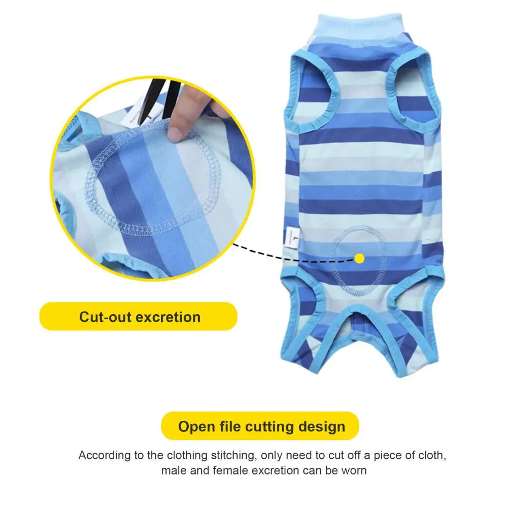 

40%HOTDog Weaning Suit Stripes Pattern Wound Recovery Elastic Pet Surgery Recovery Suit Pet Supplies