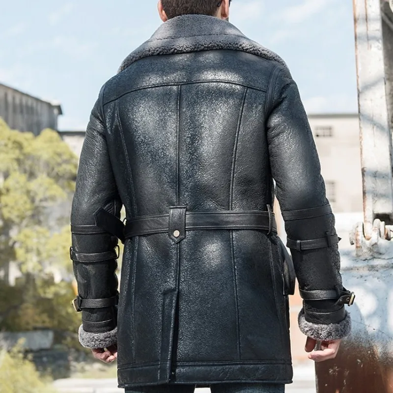 Куртка мужская зимняя из натуральной овечьей шерсти с подкладкой натурального