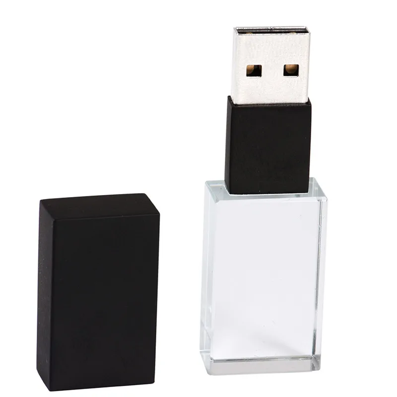 JASTER логотип Кристалл Usb 2,0 флэш-накопитель с подарочной коробкой 2 ГБ 4 ГБ 8 ГБ 16 ГБ 32 ГБ 64 ГБ - Цвет: Black