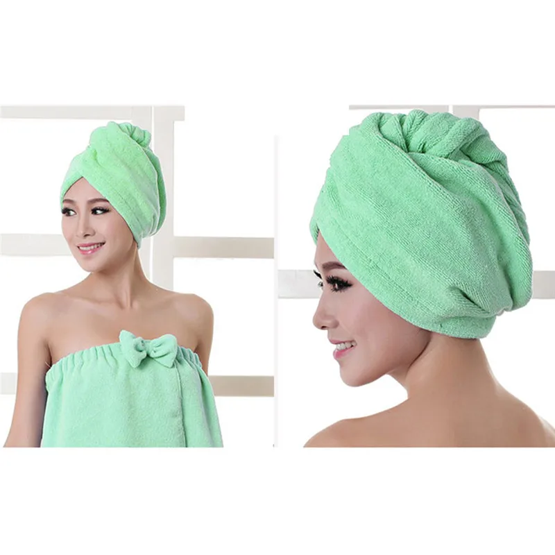 

Women Hair Towel Cap Shower Head Wrap Rapid Drying Hair Towel Super Absorbent Quick-drying Shower Cap Solid Color Towel