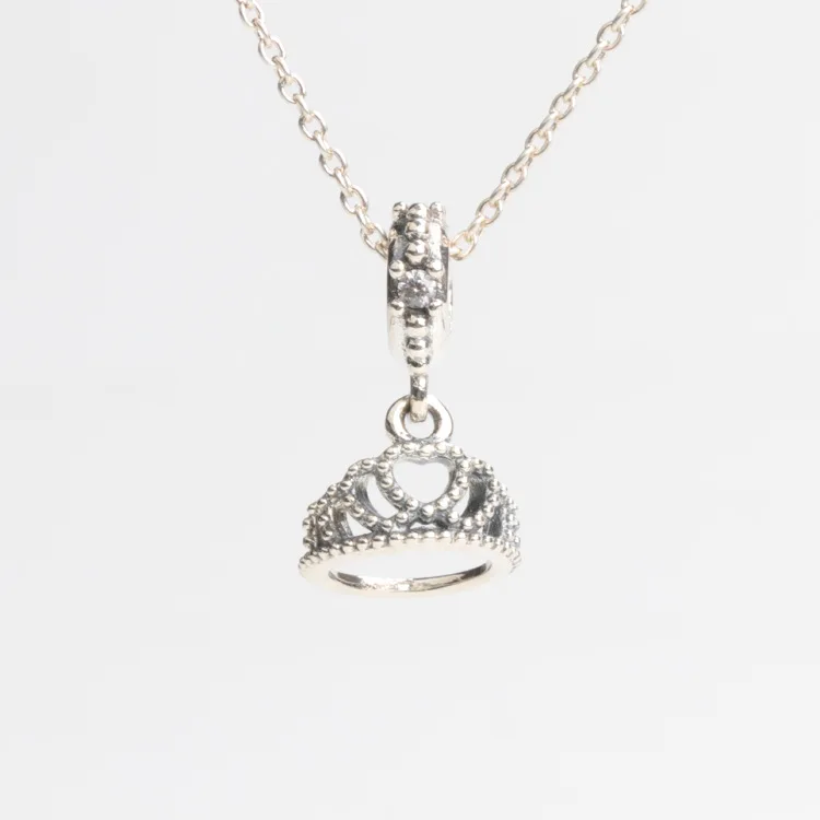 

Bewill S925 Sterling Silver Princess Crown Pendant Fit Original Charms Necklace