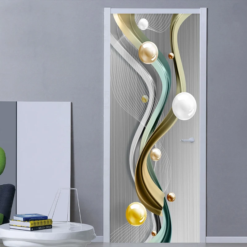 ПВХ самоклеящаяся дверная Наклейка 3D стерео геометрические Мраморные линии