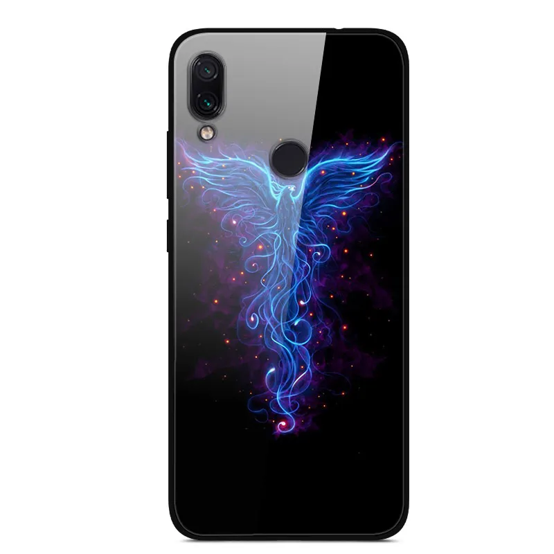 56 Для Xiaomi Redmi 7 Чехол из закаленного стекла твердая задняя крышка для Xiaomi Redmi Note 7 чехлы для телефонов силикон бампер Coque на Redmi7 Note7 - Цвет: 56