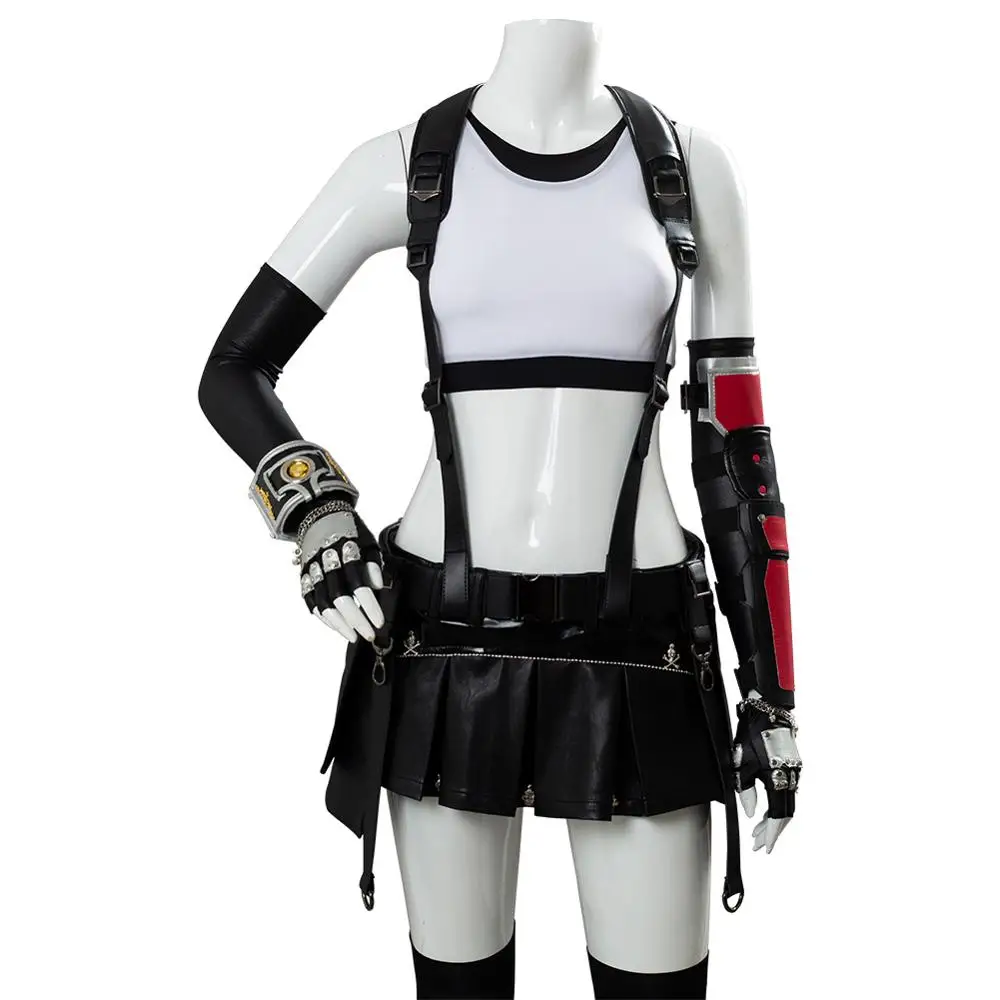 

Final Fantasy VII Remake Tifa Lockhart Cosplay Costume Adult Women Girls Outfit Top+Skirt Halloween Carnival Costumes