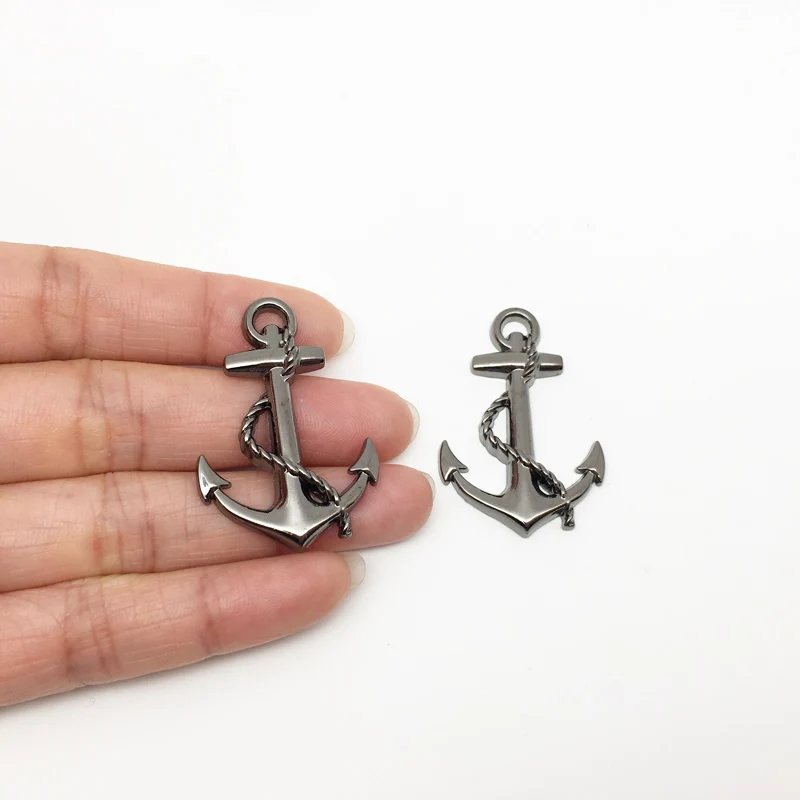 2 шт./компл. 3D маленькая металлическая Лодка Якорь логотип значок с крестом