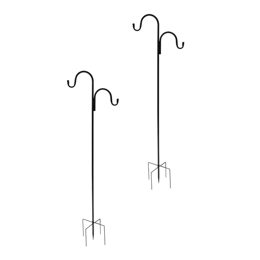 

2pcs Garden Lamps Hangers Yard Streetlamp Hooks Shepherd Hooks Iron Hanging Hook