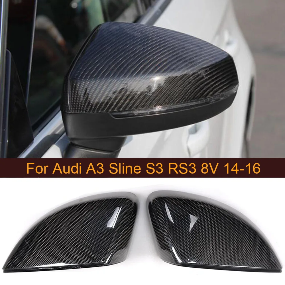 Carbon Fiber Rearview Mirror Covers For Audi A3 Standard Sline S3 RS3 8V 14-16 Hatchback Sedan Coupe Replace Side Mirror Caps
