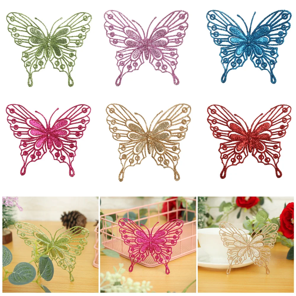 Рождественские бабочки Рождественская елка украшения однослойный золотой