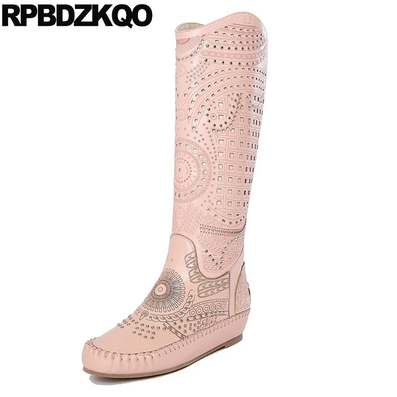 Розовый Скрытая осень 2021 натуральная кожа с вырезами ботинки на меху круглый