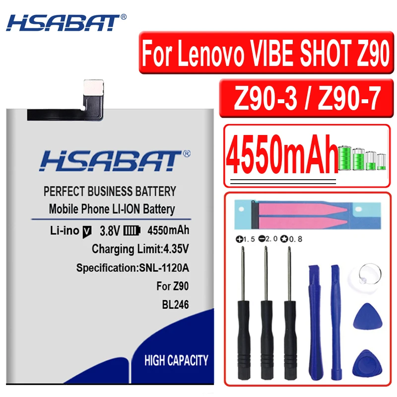 Аккумулятор HSABAT BL246 емкостью 4550 мАч для lenovo VIBE SHOT Vibe Max Z90 z90a40/Z90-3/Z90-7