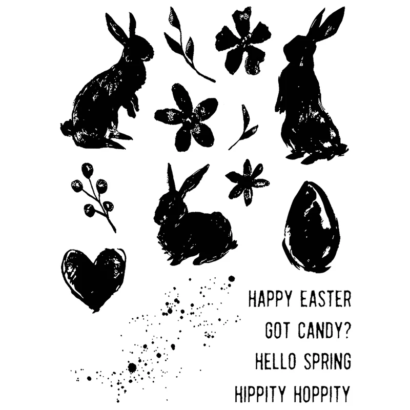 2021 Новый Пасхальный кролик яйцо прозрачный наборы штампов с изображением