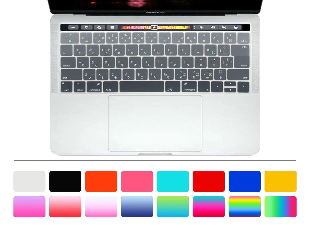 Чехол для клавиатуры HRH с японскими животными Омбре радуга Mac Pro 13 дюймов 15 A1706 A1707