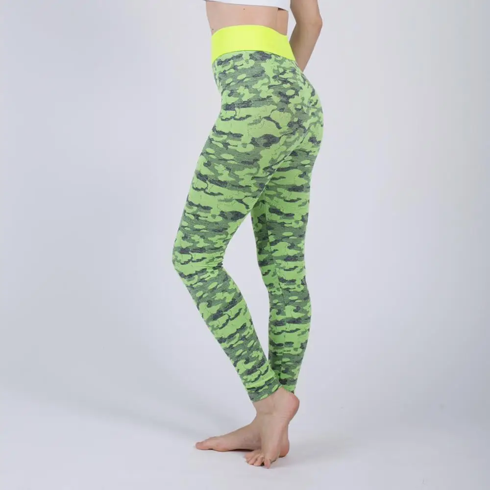 2019 печати Бесшовные Леггинсы эластичные цвет: черный/зеленый/фиолетовый