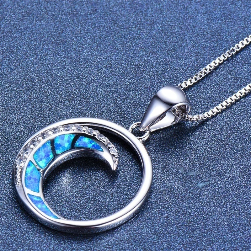 

New Fashion Exquisite Opal Necklace Female Bride Romantic Banquet Accessories Valentine's Day Charm Jewelry Gift Wholesale