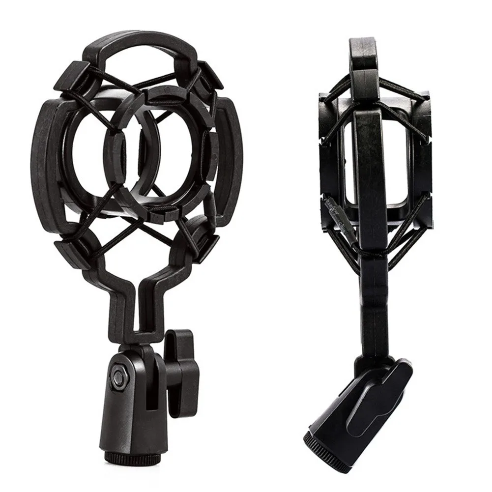 

Universal Bearable Load Mic Microphone Shock Mount Clip Holder Stand Radio Studio Sound Recording Bracket Black Professional