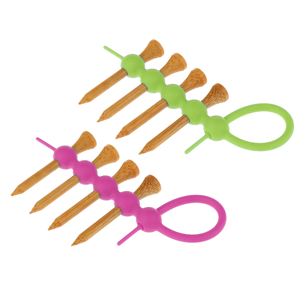 2 шт. портативный мини Гольф Тройник Держатель Перевозчик и 8 55 мм деревянные