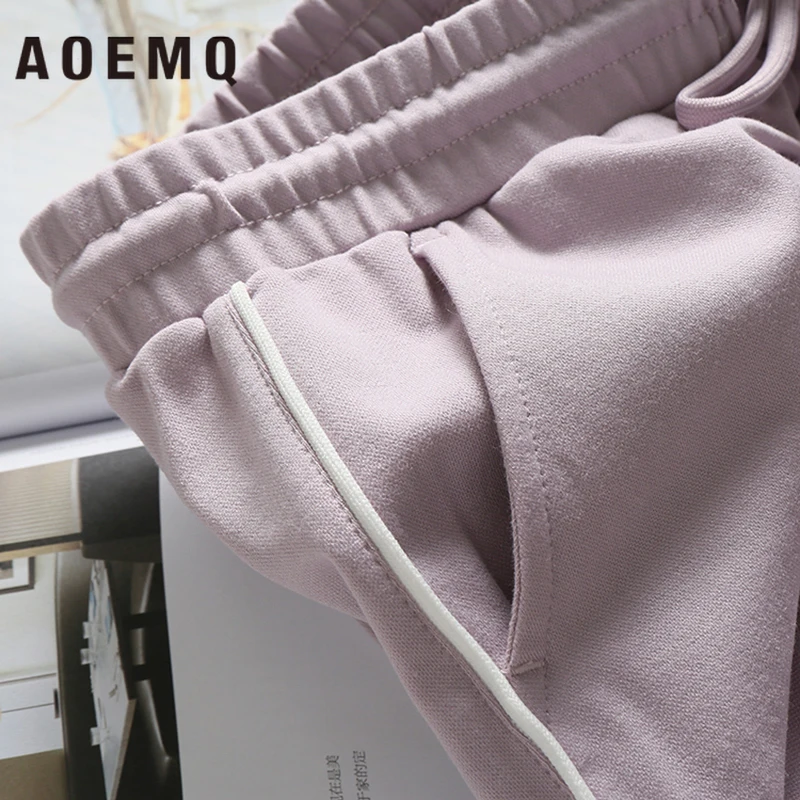 AOEMQ спортивные повседневные штаны PE класс Европа простые прямые брюки однотонные