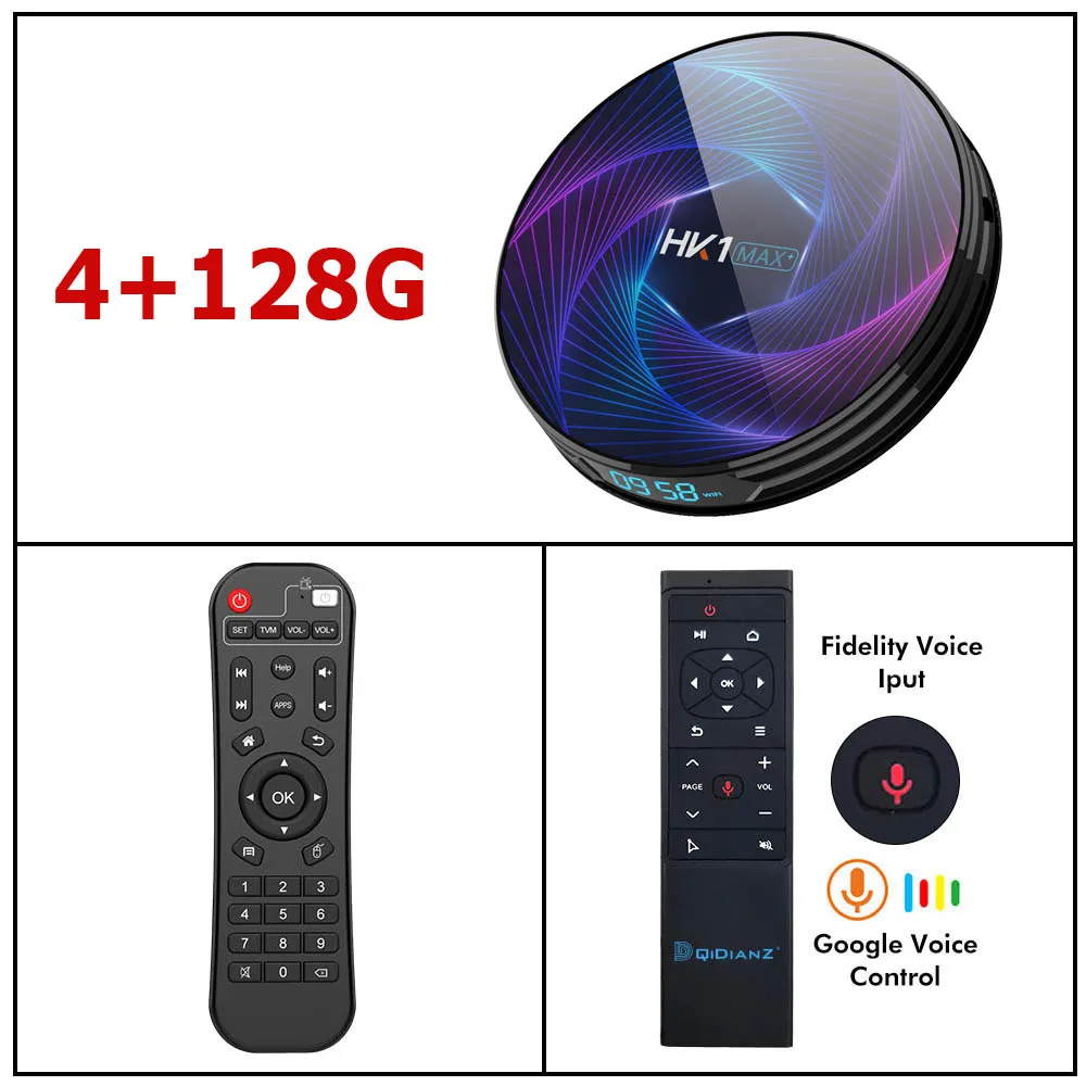 4G128G VOICE CONTROL Восьмиядерный RK3368PRO HK1 MAX Plus Android 9,0 Smart tv Box 4 Гб 128 Гб 1080P H.265 4K HK1MAX телеприставка PK H96MAX X96MINI - Цвет: 4G128G VOICE CONTROL