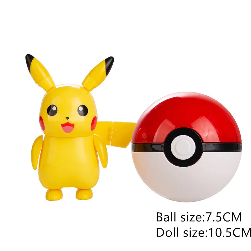 genuine pokemon toy set pocket monster pokeball deformation anime action figure pikachu eevee psyduck new styles model kids gift free global shipping