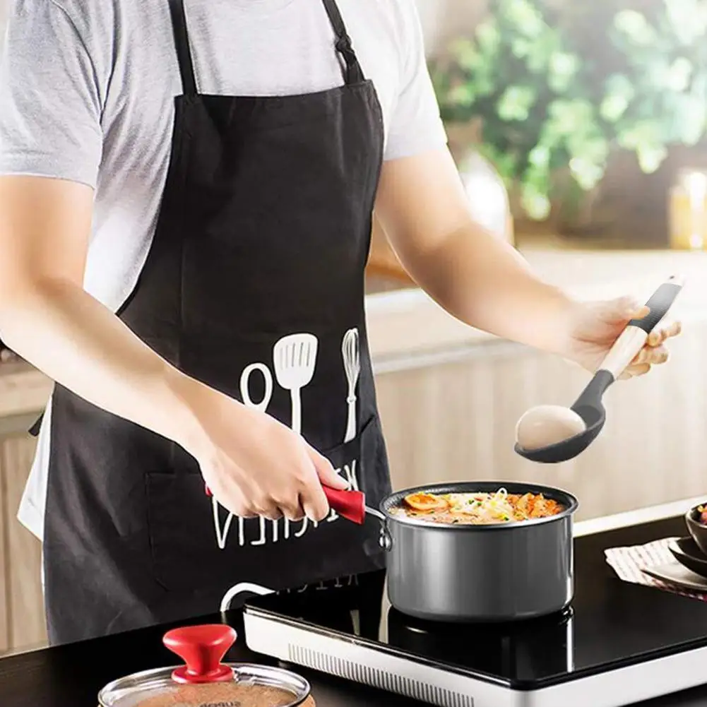 10 шт./компл. Силиконовая ручка для супа ложка яиц лопатка щетка скребок паста