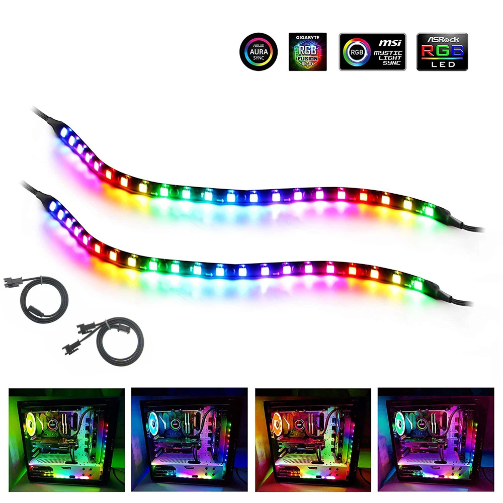 Addressable RGB светодиодные ленты цифровой свет ws2812b материнская плата использовать для ЦП блок GPU 5 в 3PIN A-RGB свет для DIY аура Синхронизация в M/B