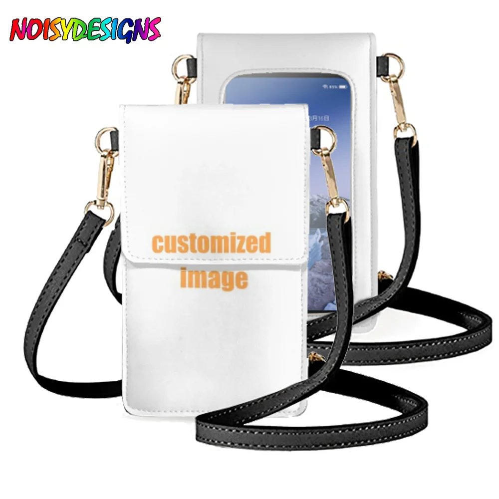 

NOISYDESIGNS Customized Women Leather Change Bag Custom Print Female Cell Phone Pouch Card Bag POD Dropshipping