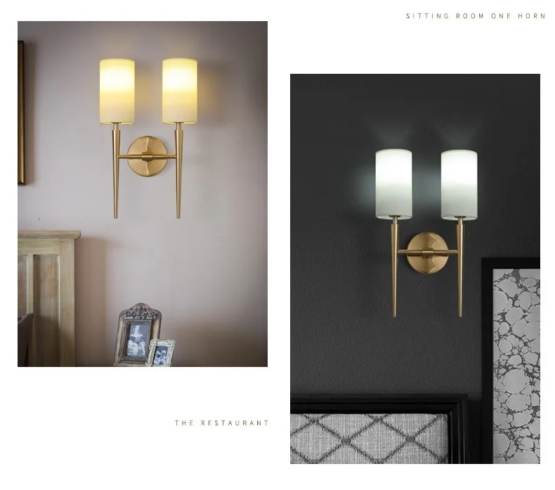 Простой современный настенный светильник с золотой основой для отеля спальни