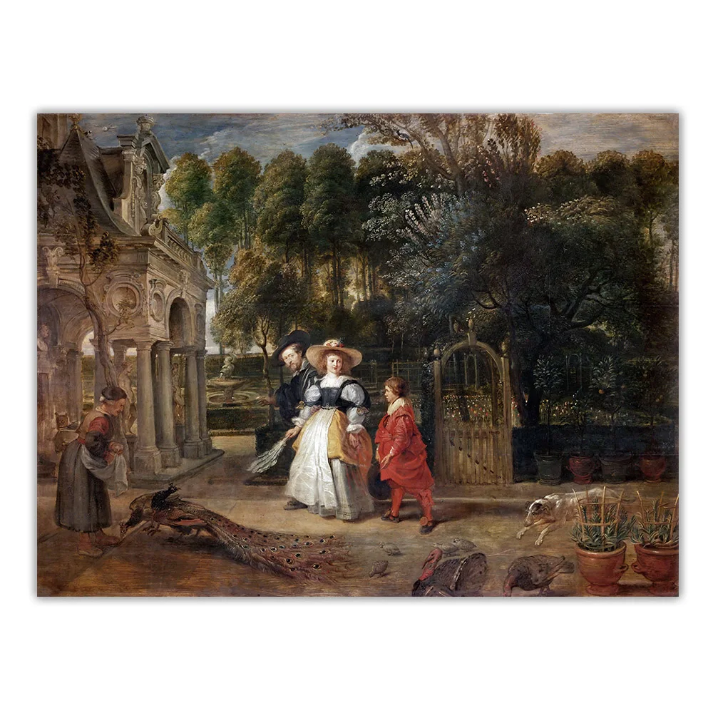 

Holover Canvas Oil Painting Peter Paul Rubens"Rubens and Helene Fourment in the Garden"Baroque Art Aesthetic Home Decoration
