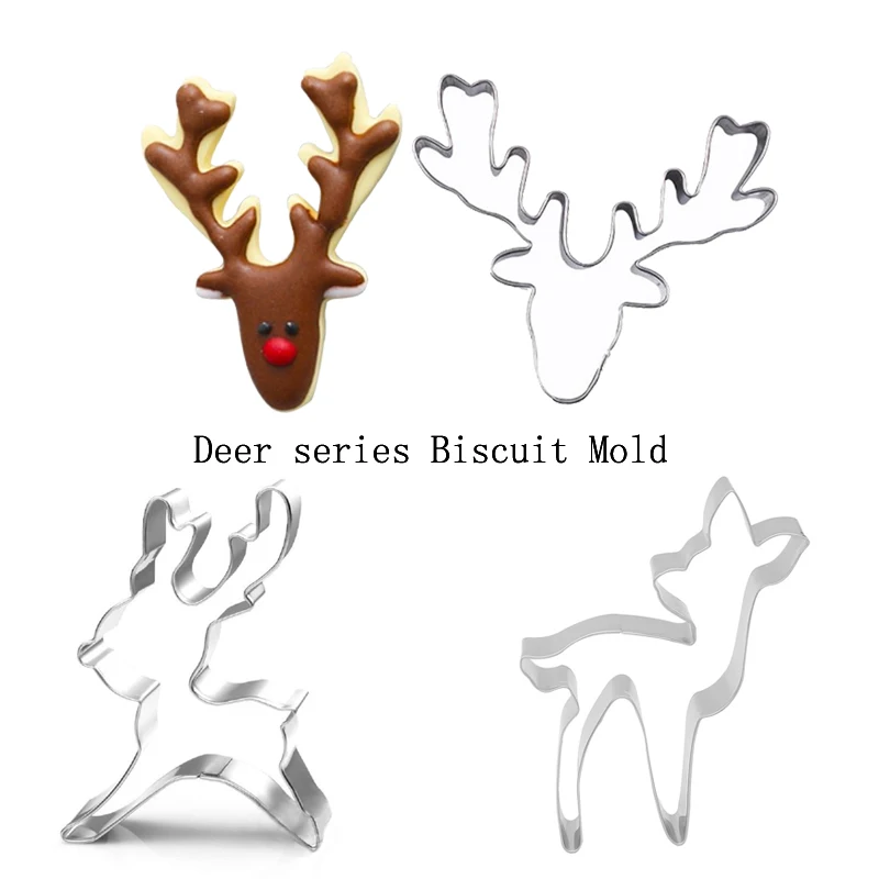 1 шт. с рисунком рождественского оленя трафарет для печенья пресс формы из