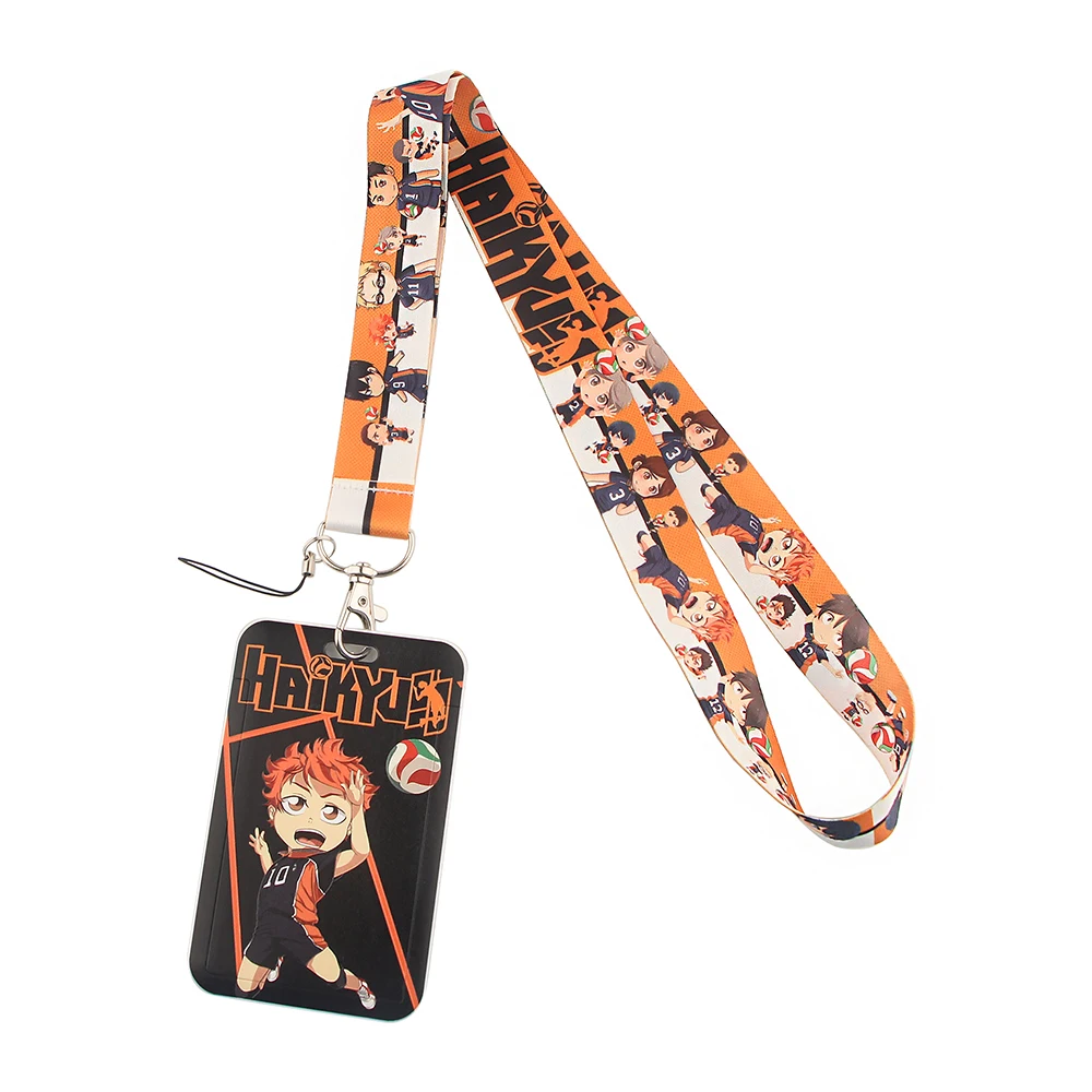 LT19 Аниме Haikyuu шнурок для кредитных карт ID бейдж держатель брелок ключей сумка