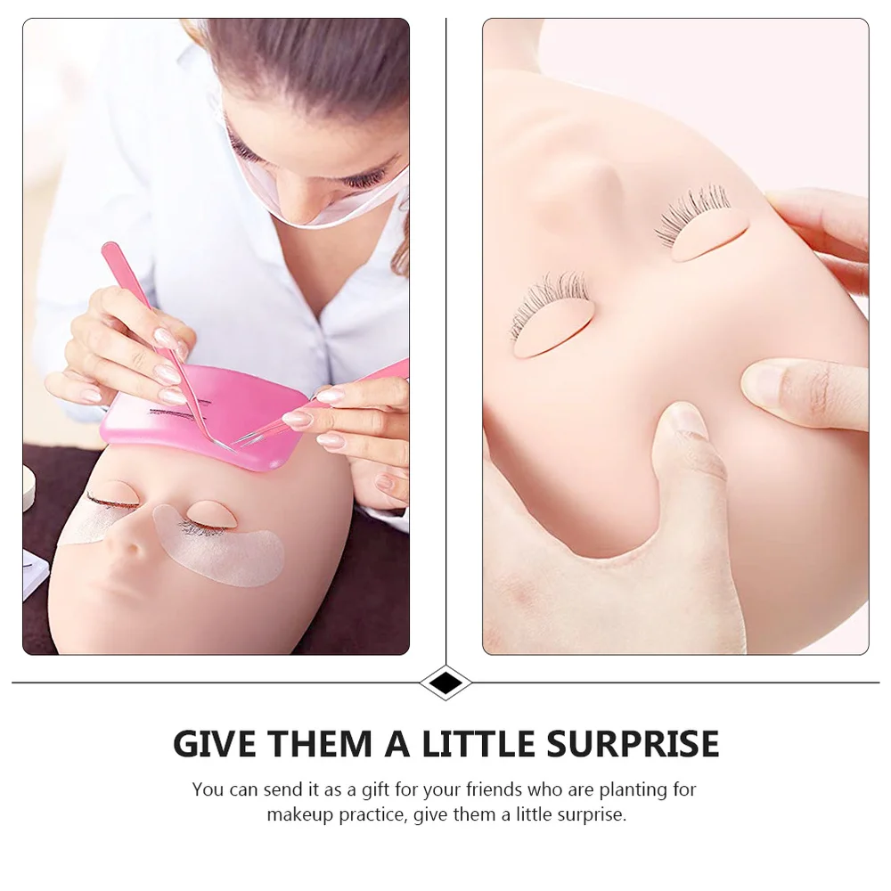 

1 Set of Eyelash Extension Practice Mannequin Head Mannequin Head Mold (Pink)