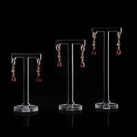 6pcs clear acrylic t shape earring display earring holder earring stand jewelry organizer earring jewellery show crystal rock