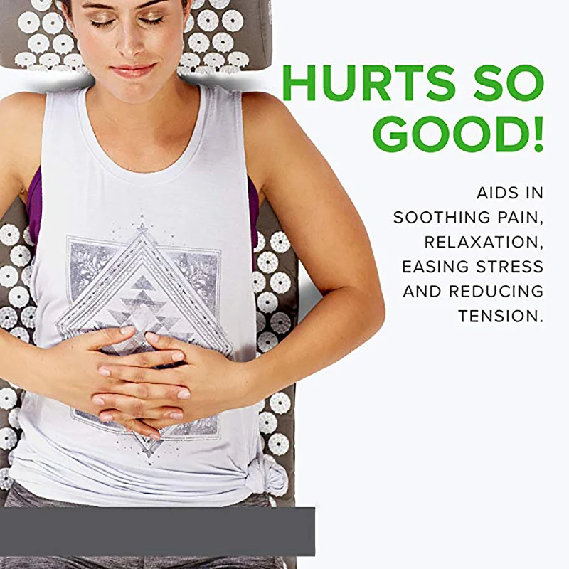 Acu коврик для массажа под давлением и подушка набор иглоукалывания напольный