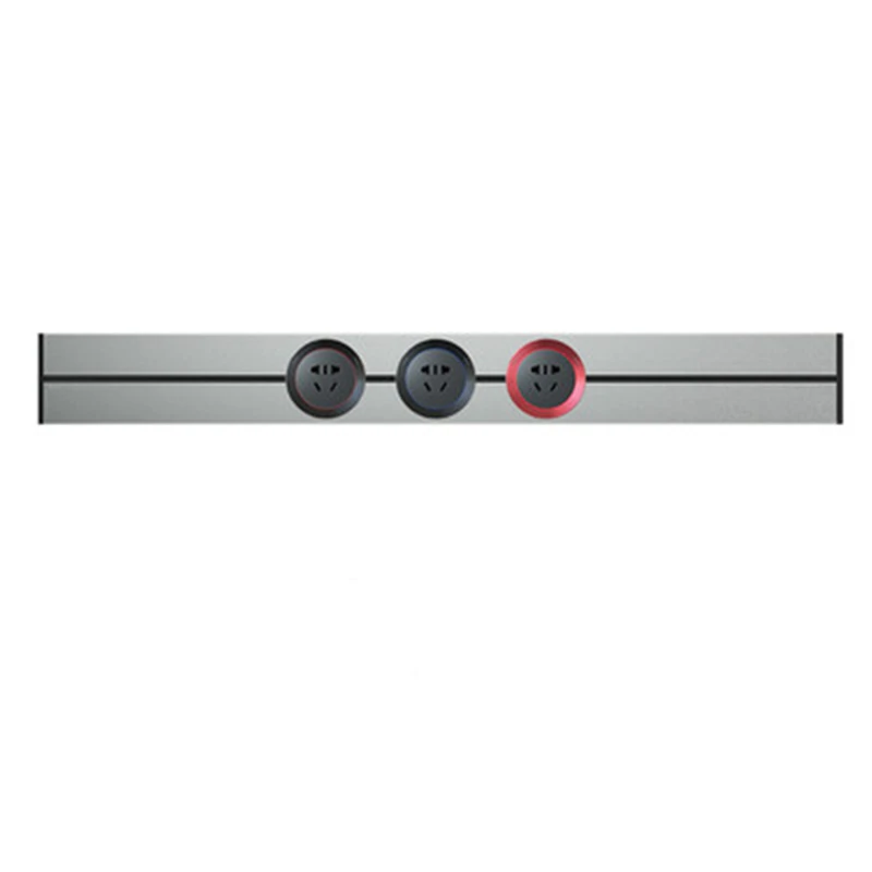 

CN LED Plug Electrical Socket Outlet 3 Moverable Adapters for 50cm Power Track Black Silver Gray Red Gold T