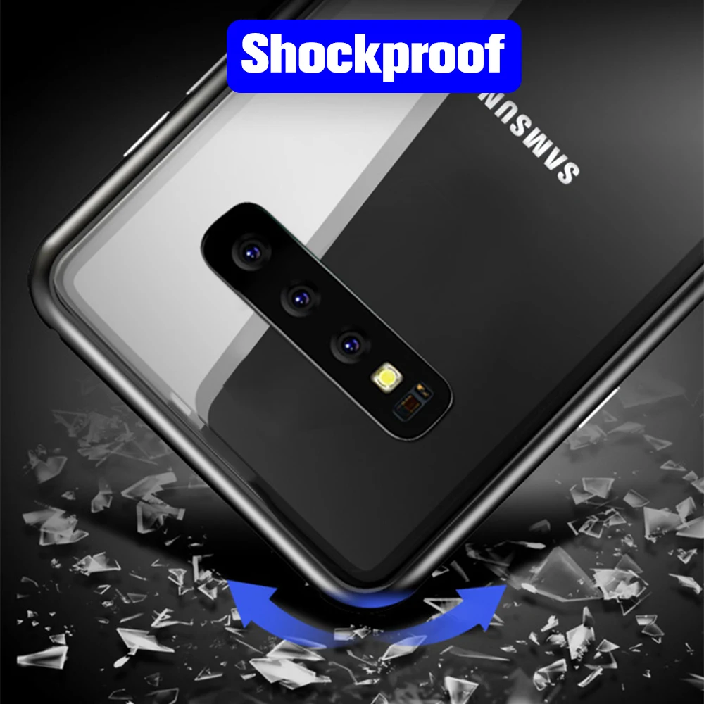 Двухсторонний стеклянный чехол для Samsung S10e магнитный металлический galaxy s 10 plus 10e