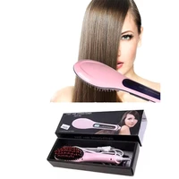hqt 906 lcd temperature display electric hair straightener brush ceramic irons fast heating hair brush comb beauty care tools