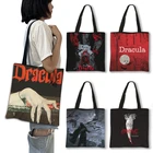 Сумка-тоут с принтом Дракула Влад тепес, женская сумка-вампир, Наплечная Сумка для путешествий, женская сумка для покупок, женские сумки