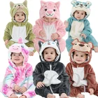 Детский костюм-Кигуруми для мальчиков и девочек, комбинезон с мультяшными животными, кролик, собака, Лев, тигр, динозавр, детский Ромпер