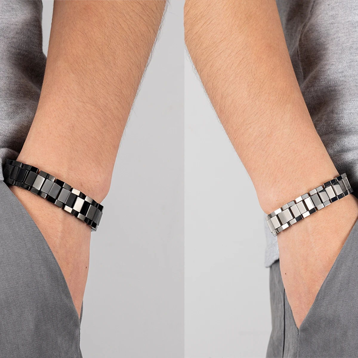 Rainso роскошный здоровый браслет с магнитом модный унисекс Био энергия титана