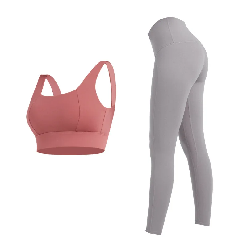

High-Strength Sports Underwear Yoga Vest High Waist Hip Lift Nude Feel Yoga Pants Quick-Drying Sports Suit for Women