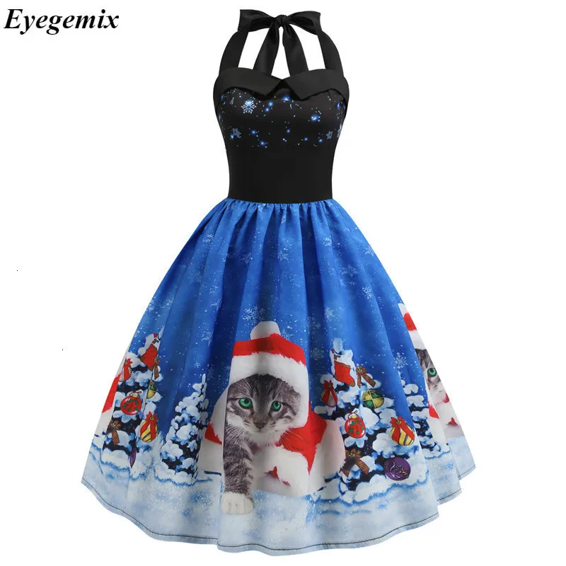 Винтажные Платья повседневные женские платья со снежинками 50S 60S рокабилли