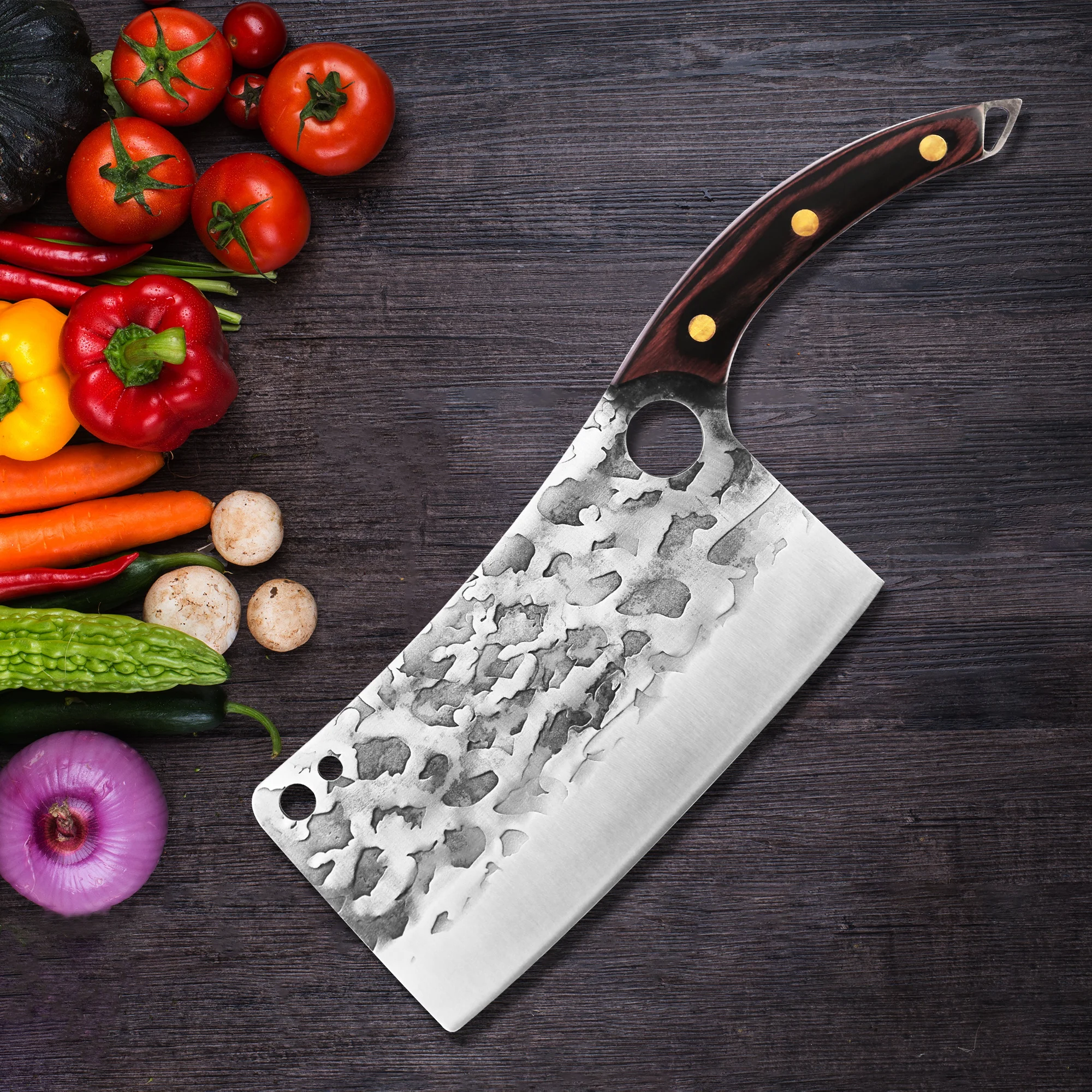 

Новый нож ручной работы из нержавеющей стали 7,5 дюйма для мясника кухонный шеф-повара инструмент для нарезки овощей мяса с деревянной ручко...