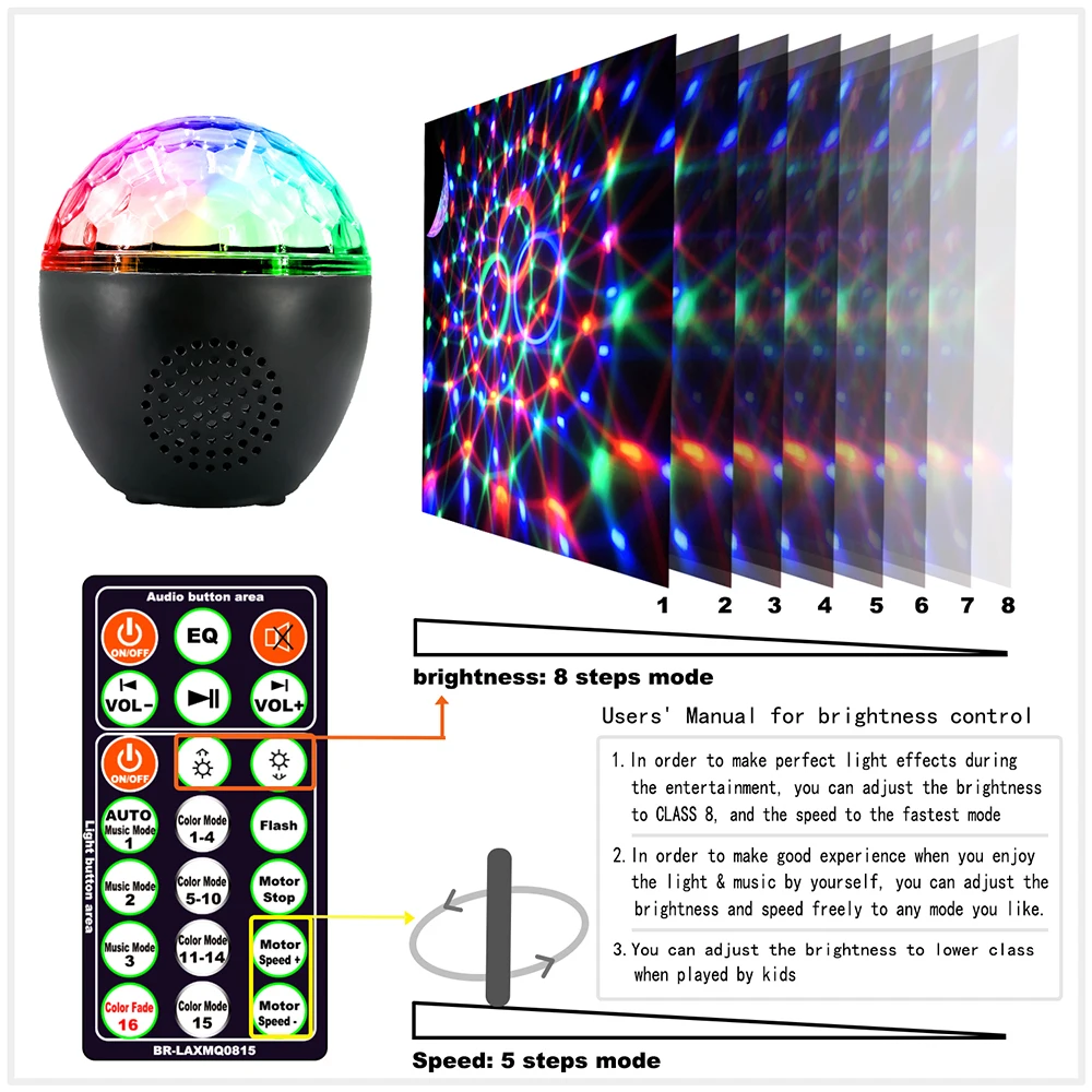 

LED laser projector Speakers Portable Bluetooth Speaker dj bluetooth speaker Outdoor HIFI Subwoofer with remote control speaker