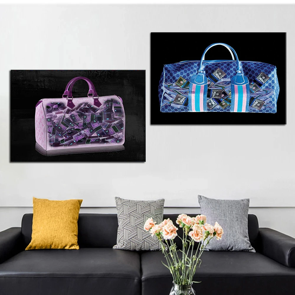 

Wall Art Posters Perspective Money Bag Canvas Painting Modern Posters Prints Living Room Home Wall Decoration Picture No Frame