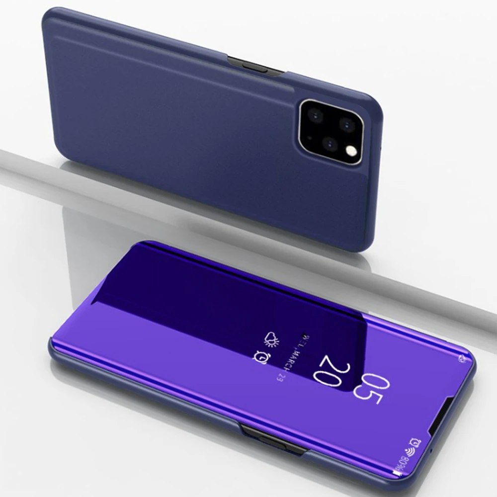 Luxury Mirror Flip Case For Apple iPhone 11 Pro X XS XR Max 6 6S 7 8 Plus Soft Fashion Phone Leather Cover with Kickstand | Мобильные